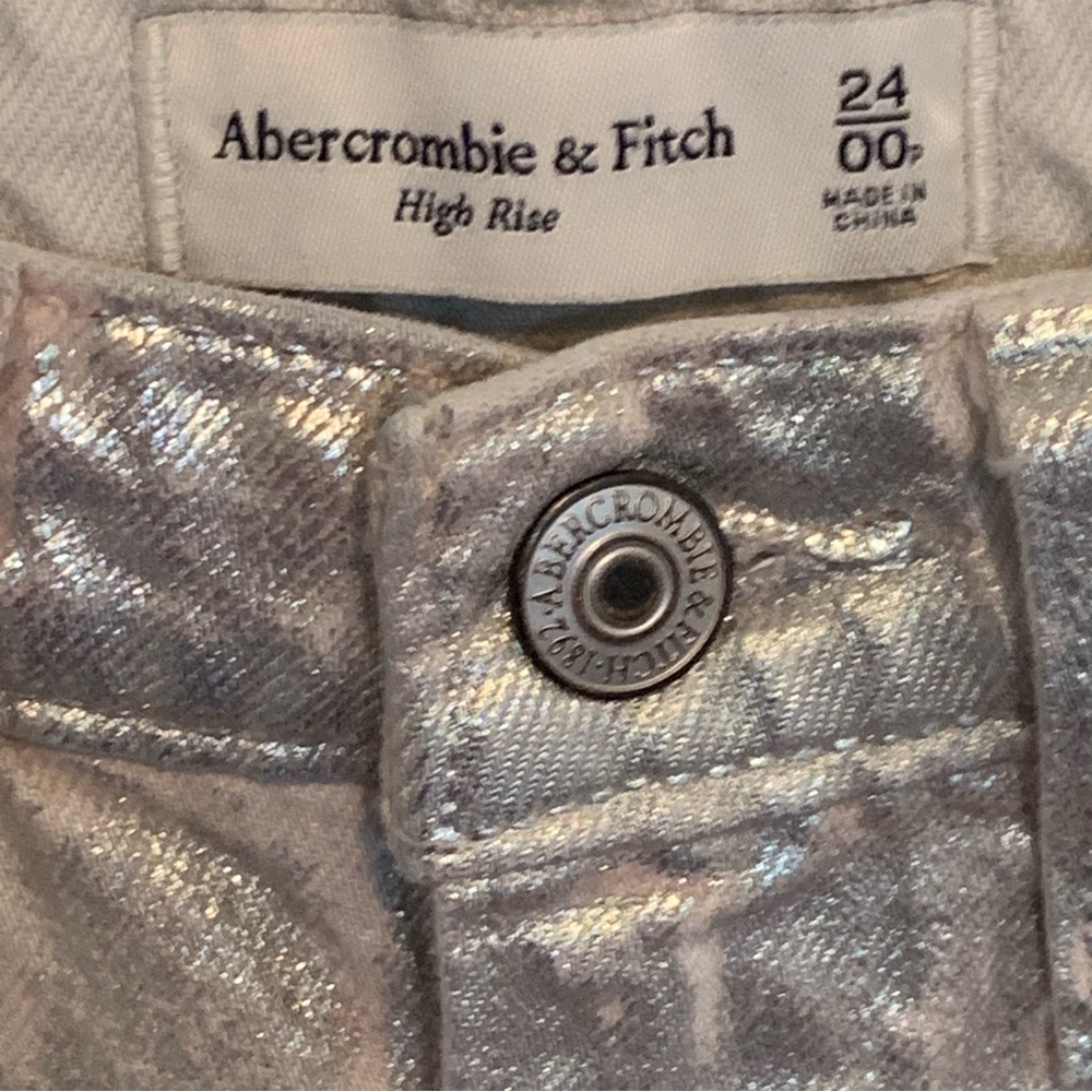 Abercrombie & Fitch Metallic Denim Midi Skirt - Picture 4 of 6